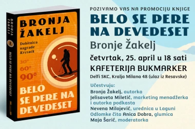 O romanu "Belo se pere na devedeset" slovenačke autorke Bronje Žakelj, četvrtak u 18h, Delfi SKC