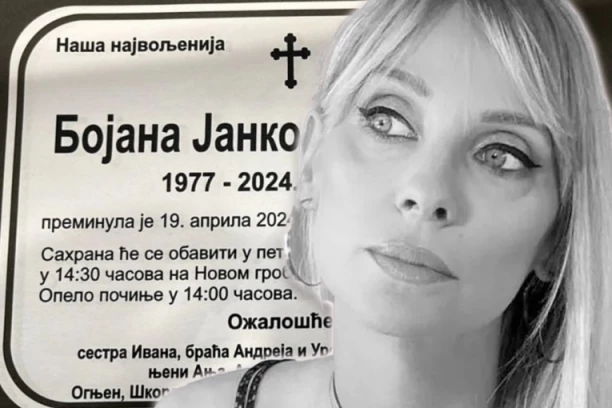 OSVANULA POTRESNA PORUKA NA DAN SAHRANE BOJANE JANKOVIĆ: Reči za pokojnu voditeljku LEDE KRV U ŽILAMA, suze teku same (FOTO)