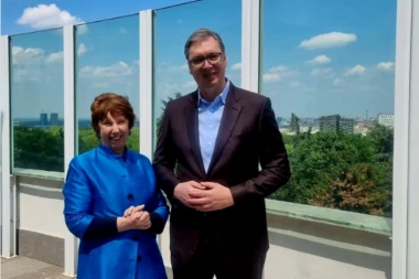 "RAZGOVOR O BUDUĆNOSTI SRBIJE I NJENOM MESTU U SAVREMENOM SVETU"! Predsednik Vučić se sastao sa Ketrin Ešton! (FOTO)