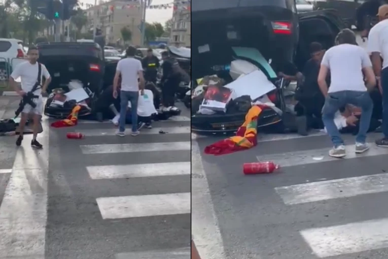 IZRAELSKI MINISTAR IMAO SAOBRAĆAJNU NESREĆU! Službeno vozilo PREVRNUTO, drugi automobil SMRSKAN stoji na putu! (VIDEO)