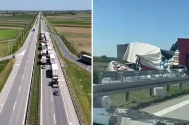 ŠLEPER SMRSKAN, SAOBRAĆAJ OBUSTAVLJEN! Teška nesreća na auto-putu ka Beogradu! (VIDEO/FOTO)