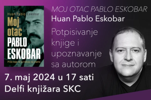 Druženje sa Huanom Pablom Eskobarom u knjižari Delfi SKC 7. maja
