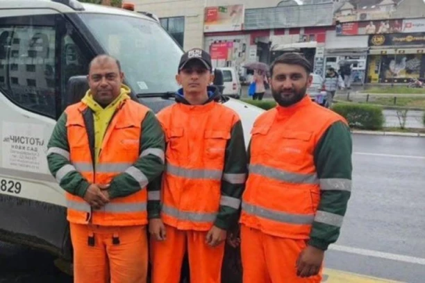 OVO SU HEROJI IZ NOVOG SADA! Videli da se čovek sprema da skoči sa mosta, pa odmah okrenuli kamion i spasili ga! (FOTO)