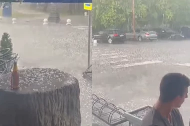 "NIŠTA NE MOŽE DA POREMETI ISPIJANJE PIVA SUBOTOM POPODNE" Urnebesni komentari se nižali zbog scene koja je snimljena usled nevremena u Kikindi (VIDEO)