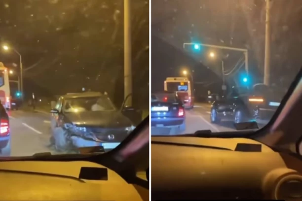 VOZILA UNIŠTENA, TRKALI SE NA ZRENJANINSKOM PUTU: Vozači PORŠEA i HONDE stali na crtu pa napravili stravičan udes (FOTO)