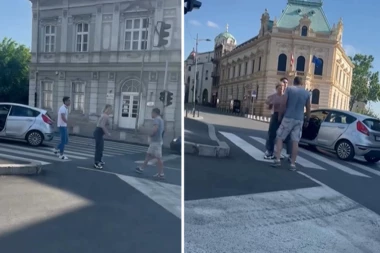 "OSTAVI GA NA MIRU" Haos u centru Beograda, devojka vrišti u suzama, čovek nasrnuo na muškarca (VIDEO)
