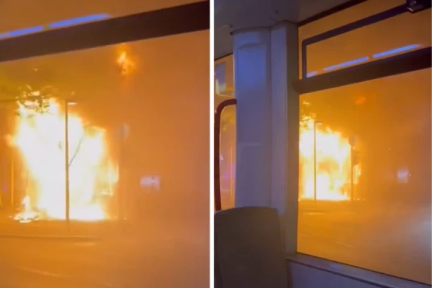 POŽAR U CENTRU BEOGRADA: Gori kladionica u Bulevaru Kralja Aleksandra (VIDEO)