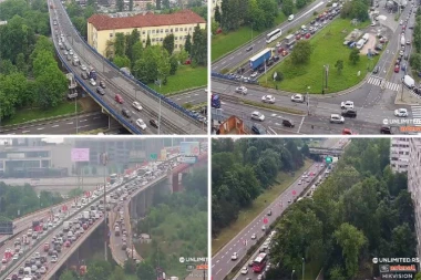 BEOGRAD STOJI, HAOS U SAOBRAĆAJU! Kod Plavog mosta kolone, na auto-putu TOTALNI KOLAPS! (FOTO)