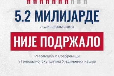 5.2 MILIJARDE LJUDI NA PLANETI PROTIV REZOLUCIJE O SREBRENICI! Dve trećine sveta na našoj strani!