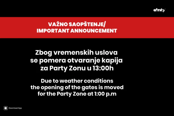 Koncerti nemačkog benda Rammstein: Otvaranje Party Zone zbog loših vremenskih uslova umesto u 12 časova pomereno na 13 sati - Najvažnije informacije na jednom mestu za sve posetioce