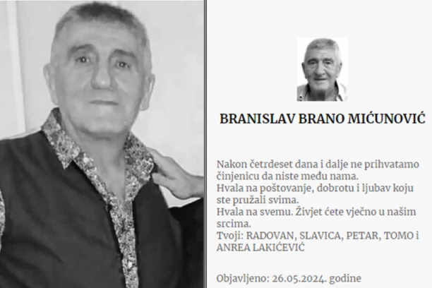 "TI NAS GLEDAJ I ČUVAJ" Porodica dala 40-dnevni pomen Branu, OVE reči Mićunovića će im biti zvezda vodilja
