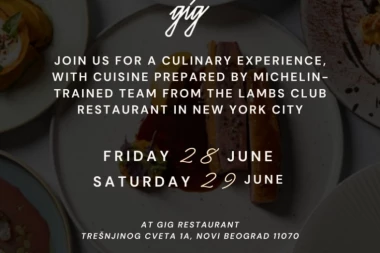 ELITA GASTRONOMIJE SA BRODVEJA STIŽE U RESTORAN GIG