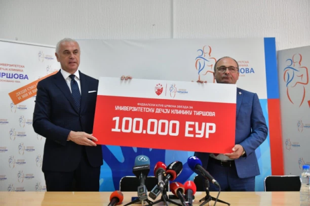 FK CRVENA ZVEZDA DONIRAO DEČJOJ KLINICI TIRŠOVA 100.000 EVRA: Zvezdan Terzić uručio humanitarni ček (VIDEO)