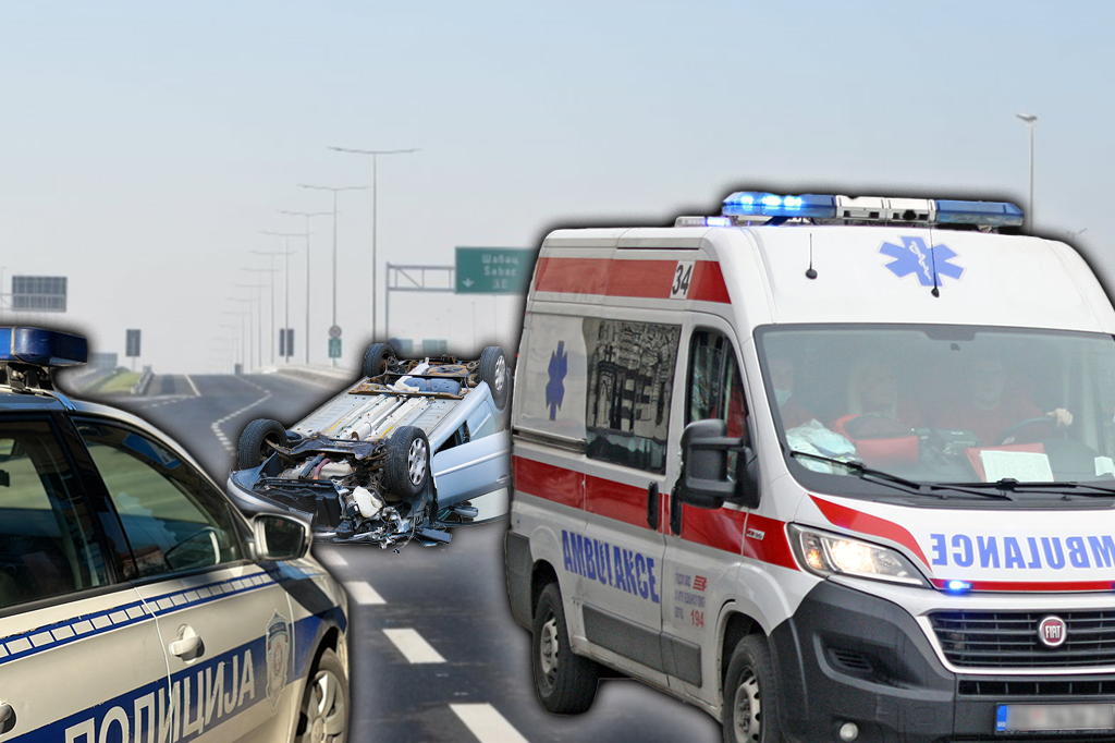 VOZILO SMRSKANO I PREVRNUTO NA KROV! Teška nesreća na auto-putu kod Aleksinca! (FOTO)