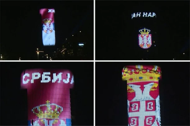 "JEDAN NAROD, JEDAN SABOR"! Kula Beograd u bojama zastava Srbije i Republike Srpke"! NA NAJLEPŠI NAČIN NAJAVLJEN SUTRAŠNJI SABOR! (VIDEO)