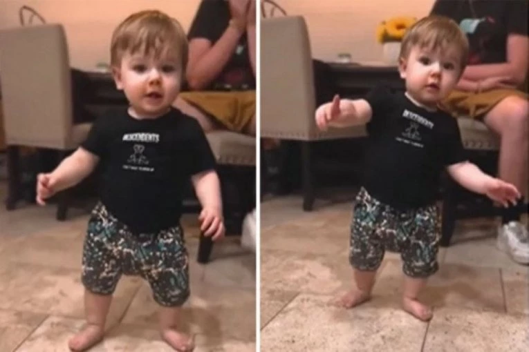 NEODOLJIVI DEČAK POSTAO ZVEZDA NA INTERNETU: Umesto prvih koraka on je pokazao plesačko umeće