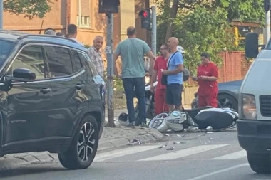 OBOREN MOTOCIKLISTA U KRUŠEVCU: Vozilo uništeno! (FOTO)