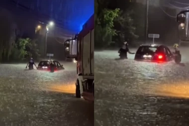 NASRED PUTA DOK JE VOZIO PROGUTALA GA BUJICA! Muškarac u PRIŠTINI gledao smrti u oči, a onda su mu oni pomogli! (VIDEO)