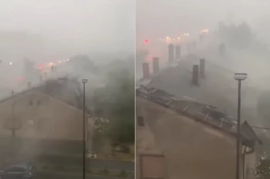 KRAGUJEVAČKI HOROR! VETAR ČUPAO KROVOVE KAO OD ŠALE, PADALI NA LJUDE: Građani jedva sačuvali živu glavu - jezivi snimak kruži mrežama! (VIDEO)