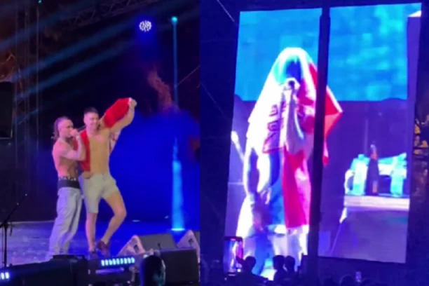 AMERIČKI REPER OGRNUO SRPSKU ZASTAVU, pa izveo našeg najpoznatijeg tiktokera na binu - nastao HAOS u Kragujevcu! (VIDEO)