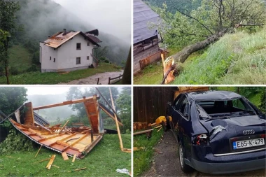 VETAR LOMIO DRVEĆA I SKIDAO KROVOVE SA KUĆA! Meštani sabiraju ogromnu štetu: Potpuni haos nakon nevremena u susedstvu (FOTO)