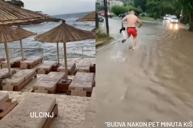 KATAKLIZMA U CRNOJ GORI! Nevreme demoliralo plaže, automobili pod vodom, vetar ČUPAO KROVOVE I DRVEĆE - LJUDI BEŽALI U STRAHU!