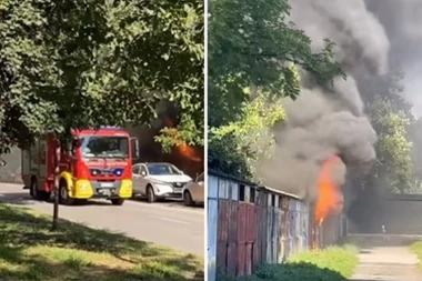 DRAMA U NOVOM SADU: Gori garaža na Detelinari, vatrogasci na terenu! (VIDEO)
