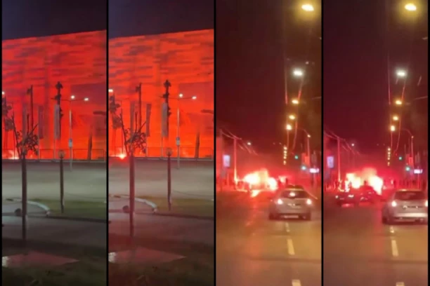 TUČA NAVIJAČA ISPRED TRŽNOG CENTRA: Sevaju baklje i štangle! LJUDI PREGAŽENI KOLIMA?! (VIDEO)