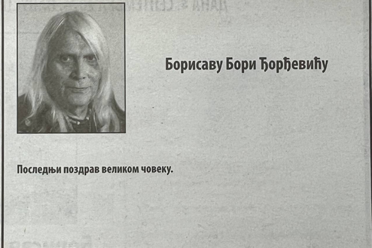 Žika Živac čitulja Bora Đorđević