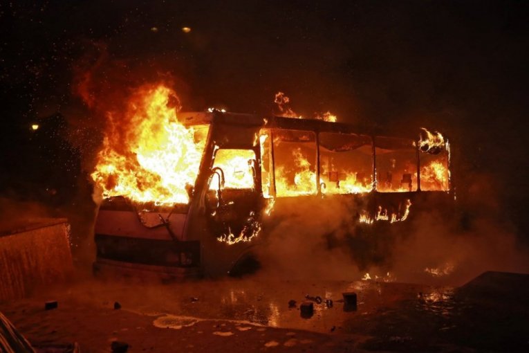 POURED GASOLINE ON HIMSELF AND SET HIMSELF ON FIRE ON A PASSENGER BUS: Several Dead and Injured! (PHOTO)