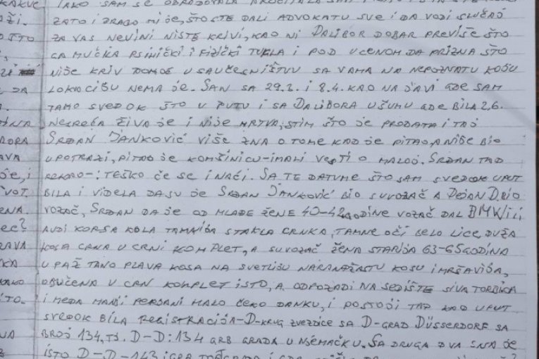Pismo koje nam je pokazao Dragijević!
