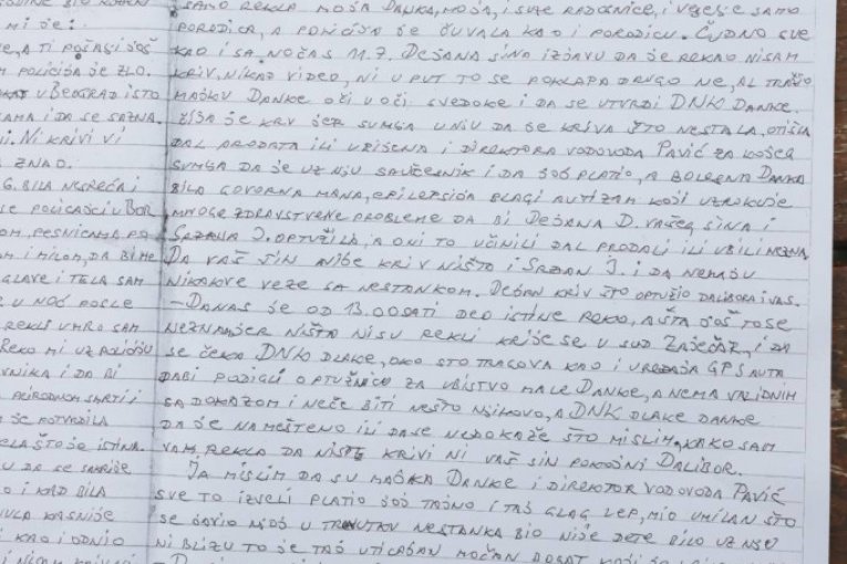 Pismo koje nam je pokazao Dragijević!