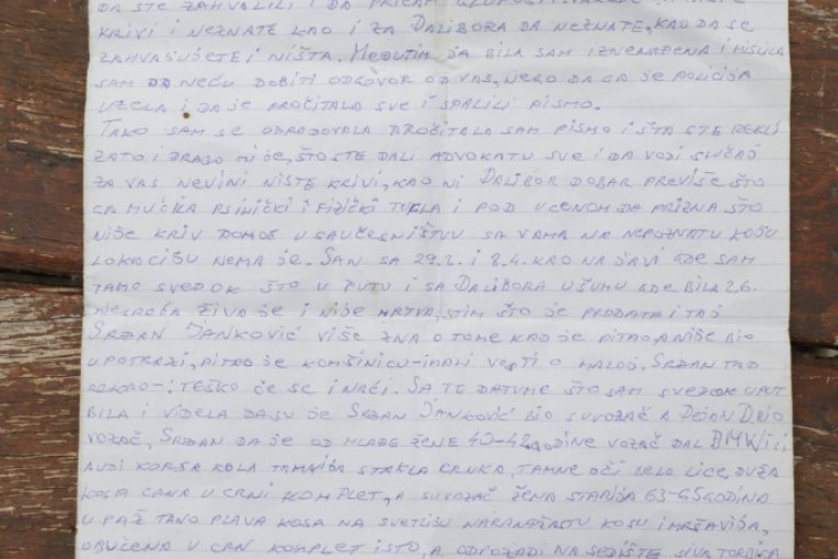Pismo koje nam je pokazao Dragijević!