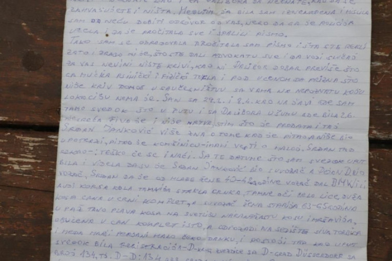 Pismo koje nam je pokazao Dragijević!