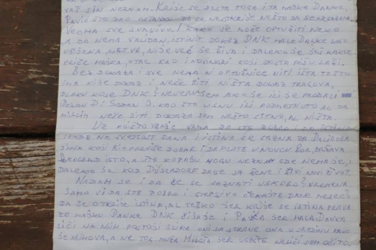 Pismo koje nam je pokazao Dragijević!