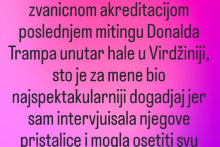 Saopštenje Jovane Jeremić