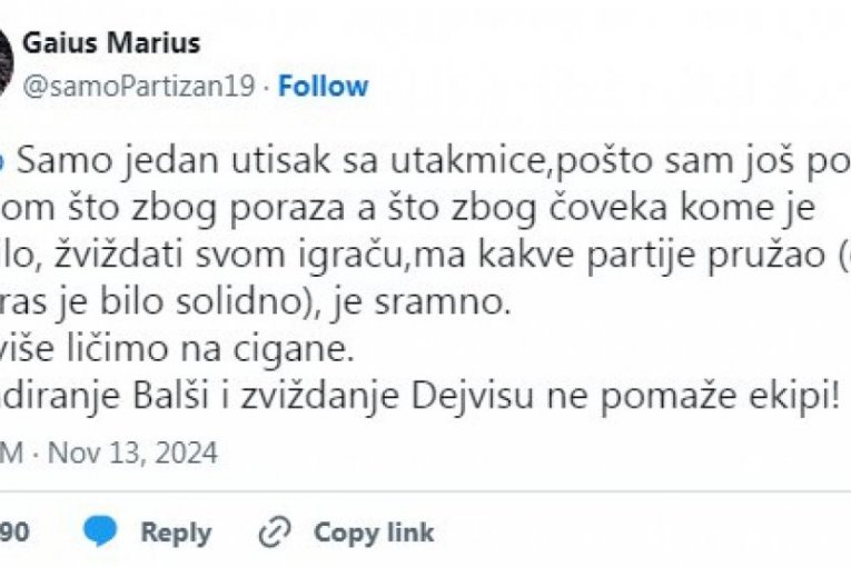 Grobari su jasno iskazali svoje mišljenje