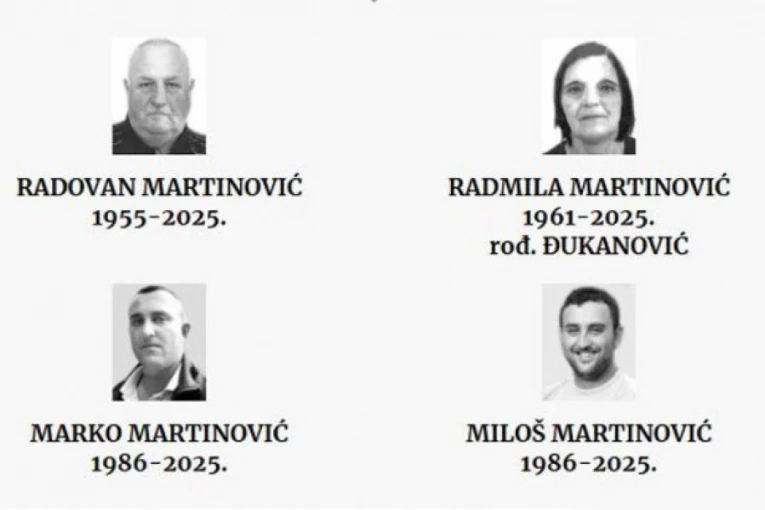 ČITAVA PORODICA NA JEDNOJ UMRLICI! Prijatelji se opraštaju od ubijenih Martinovića na Cetinju: Neka vam bog podari...