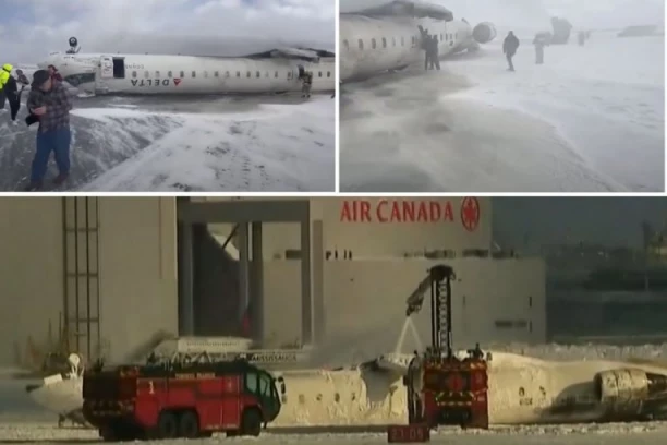 DRAMATIČNE SCENE SPASAVANJA PUTNIKA IZ AVIONA U TORONTU! Više povređenih! LJUDI PANIČNO ISKAKALI NA PISTU! (VIDEO)