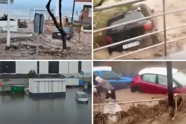 AUTOMOBILI PLUTAJU MOREM, BUJICA NOSI SVE PRED SOBOM! Dramatične slike iz popularnog LETOVALIŠTA, ljudi zarobljeni! (VIDEO)