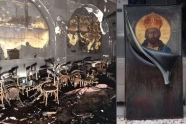 ČUDO USRED PLAMENA: Crkvu i sve oko nje progutao požar, ali je ikona Hrista ostala netaknuta (VIDEO)