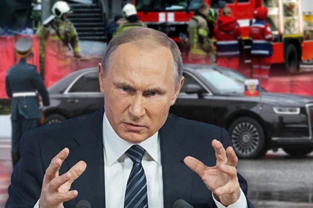 EKSPLODIRALA PUTINOVA LIMUZINA U MOSKVI! "Aurus Senat" gori kao šibica! Sve se odvilo kod sedišta FSB (VIDEO)
