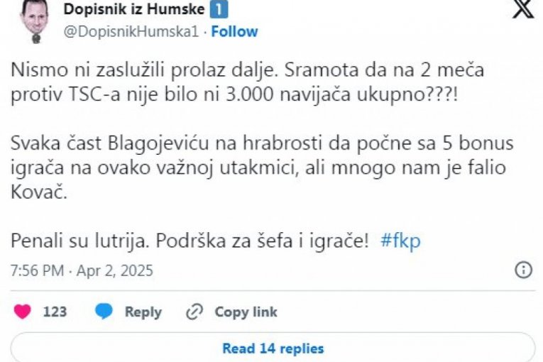 Grobari besni nakon eliminacije Partizana iz Kua Srbije