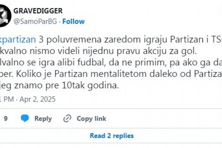 Grobari besni nakon eliminacije Partizana iz Kua Srbije