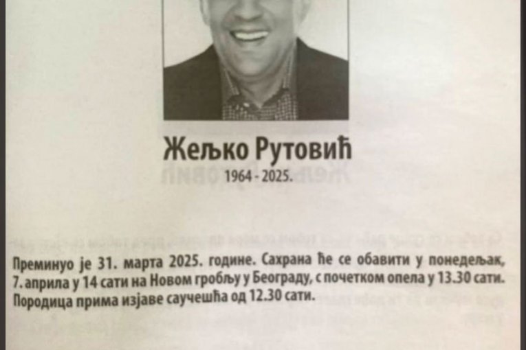 Čitulja Željku Rutoviću
