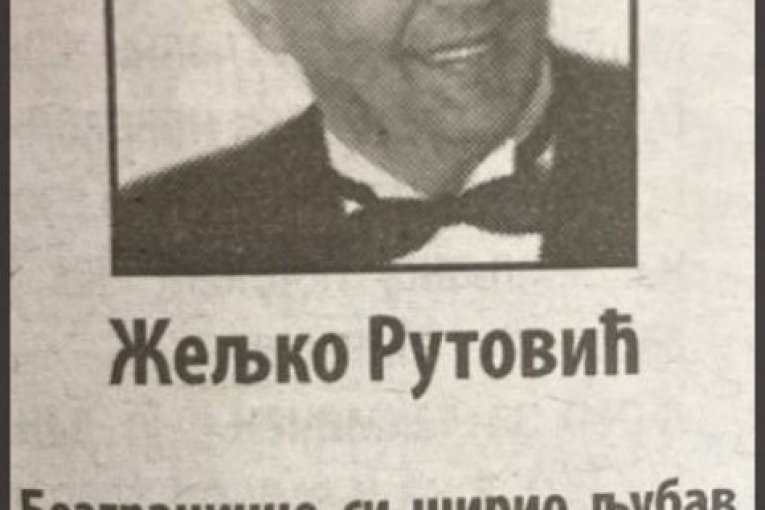 Čitulja Željku Rutoviću
