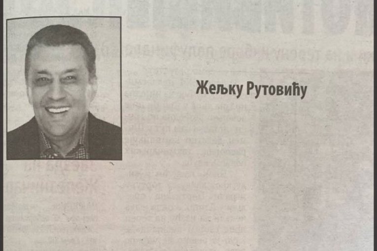 Čitulja Željku Rutoviću
