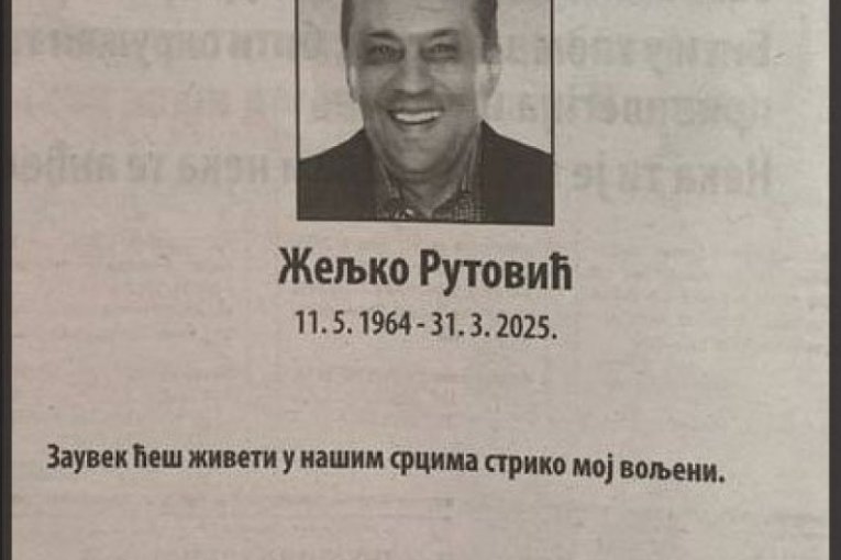 Čitulja Željku Rutoviću
