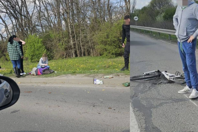 UDAREN BICIKLISTA NA ZRENJANINSKOM PUTU! Čovek leži nepomično na kolovozu! (FOTO)