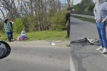 UDAREN BICIKLISTA NA ZRENJANINSKOM PUTU! Čovek leži nepomično na kolovozu! (FOTO)